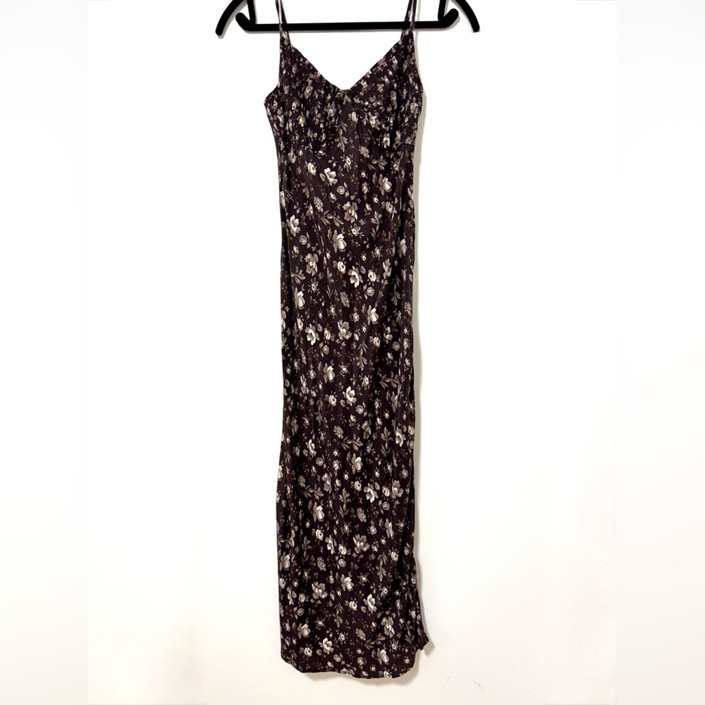 GAP Floral Midi Dress - Chocolate Brown